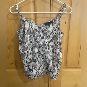 Snake print V neck tank top